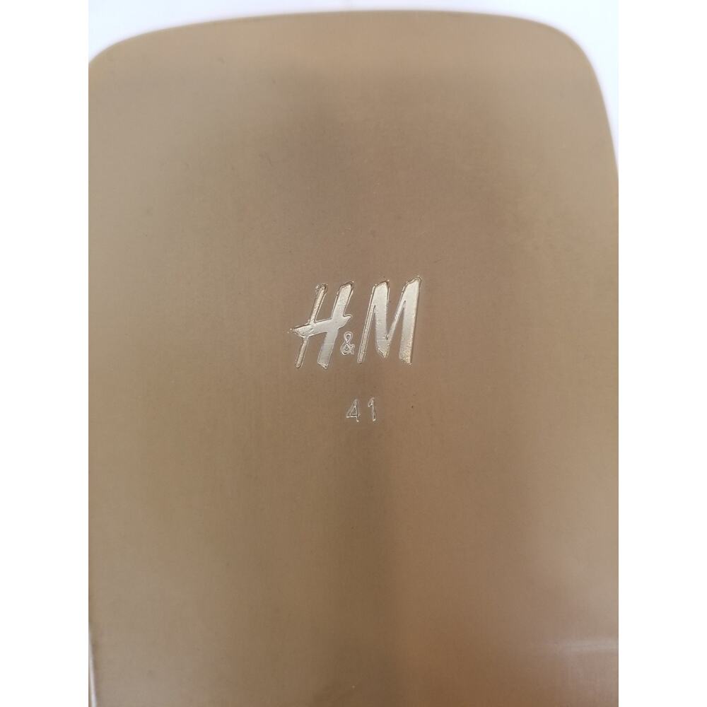 H&M Faux Leather Vegan Criss Cross Slides Sandals Tan Size 41 / 10 - Picture 5 of 10